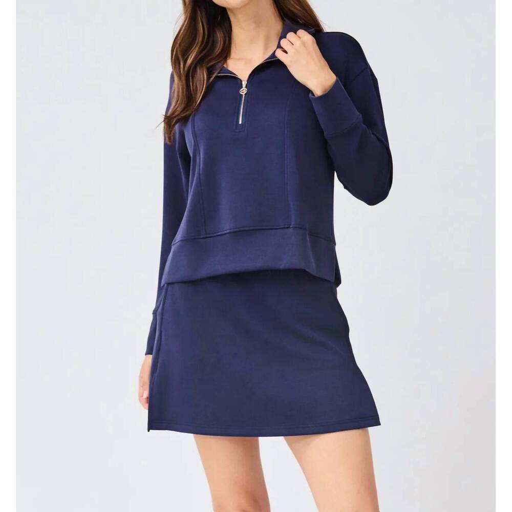 NEW MARY SQUARE regan half zip pullover in navy